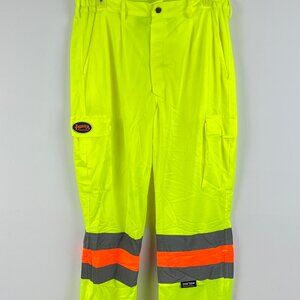 Pioneer Hi Vis Pants Size M Waist 32 Stretch Yellow Construction Traffic Contro